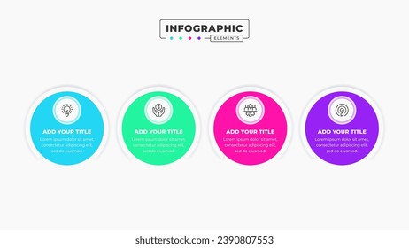 Vector infographic design template with icons and 4 options or steps It can be used for process diagrams, presentations, workflow layouts, banners, and flow charts.