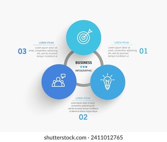 Vector infographic design template with icons and 3 options or steps. Can be used for process diagram, presentations, workflow layout, banner, flow chart, info graph