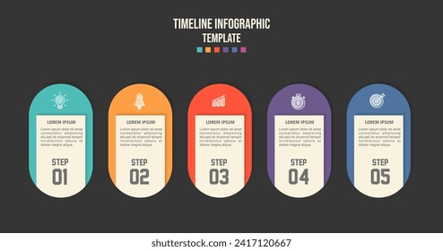 Vector Infographic design template with icons and 5 options or steps.