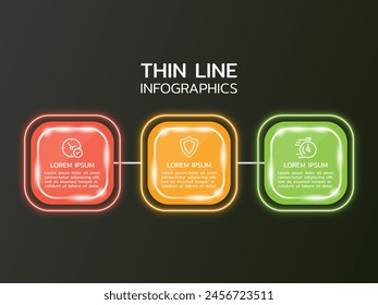 Vector infographic design template with icons. Business concept with 3 options or steps. Can be used for process diagrams, workflow layouts, info graphs, annual reports, and flow charts.