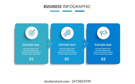 Vector infographic design template with icons and 3 options or steps