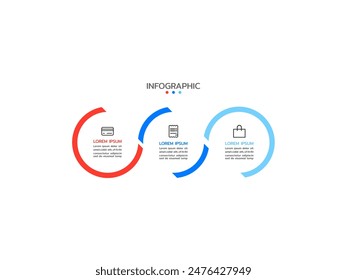 Vector Infographic design template with icons and 3 options or steps. Can be used for process diagram, presentations, workflow layout, banner, flow chart, info graph.