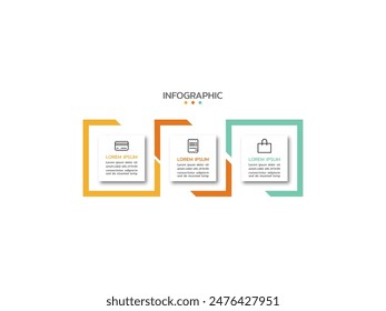 Vector Infographic design template with icons and 3 options or steps. Can be used for process diagram, presentations, workflow layout, banner, flow chart, info graph.