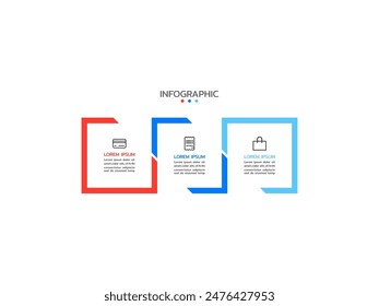 Vector Infographic design template with icons and 3 options or steps. Can be used for process diagram, presentations, workflow layout, banner, flow chart, info graph.