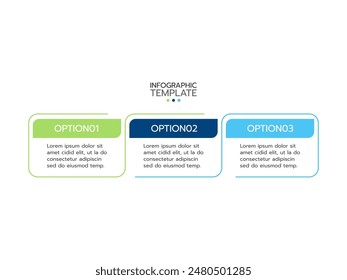 Vector infographic design template with icons. Business concept with 3 options or steps. Can be used for process diagram, workflow layout, info graph, annual report, flow chart.