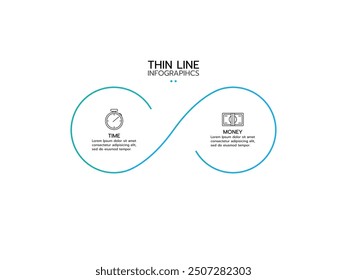 Vector Infographic design template with icons and 2 options or steps. Can be used for process diagram, presentations, workflow layout, banner, flow chart, info graph.