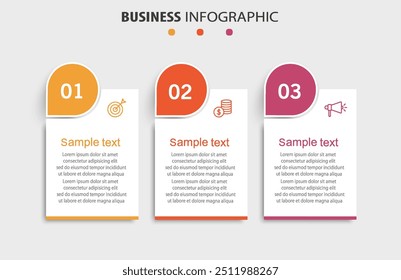 Vector infographic design template with icons and 3 options or steps. Can be used for process diagram, presentations, workflow layout, banner, flow chart, info graph	