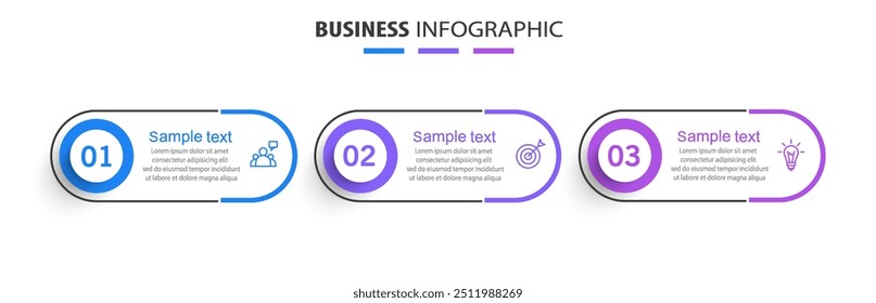 Vector infographic design template with icons and 3 options or steps. Can be used for process diagram, presentations, workflow layout, banner, flow chart, info graph	