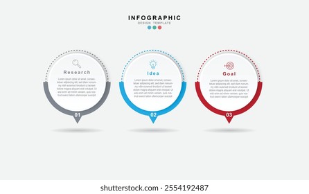 Vector infographic design template with icons. Business concept with 3 options or steps
