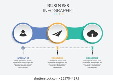 Vector Infographic design template with icons and options. business timeline for presentation, diagram, web, banner
