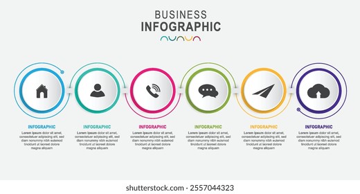 Vector Infographic design template with icons and options. business timeline for presentation, diagram, web, banner