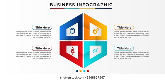 Vector Infographic design template with icons and 4 options or steps. Can be used for process diagram, presentations, workflow layout, banner, flow chart, info graph. vector
