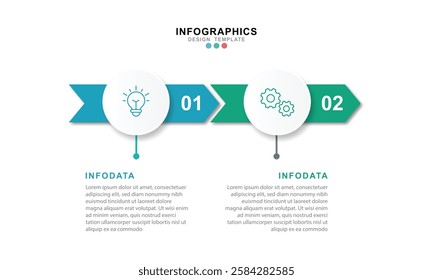 Vector Infographic design template with icons and 2 options or steps. for your business data. Vector Illustration.
