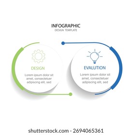 Vector infographic design template with icons, whit 2 options or steps.