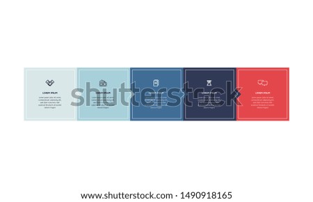 Vector Infographic design template with icons and 5 numbers options or steps. Can be used for process diagram, presentations, workflow layout, banner, flow chart, info graph.