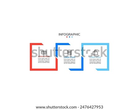 Vector Infographic design template with icons and 3 options or steps. Can be used for process diagram, presentations, workflow layout, banner, flow chart, info graph.