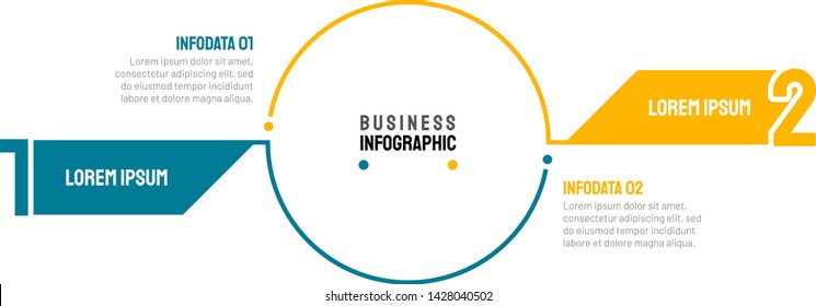 Vector infographic design template with number 2 options, steps or processes. Can be used for process diagram, workflow layout, info graph, annual report,  presentations. 