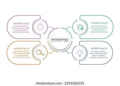 vector infographic design template, option 4 steps vector illustration