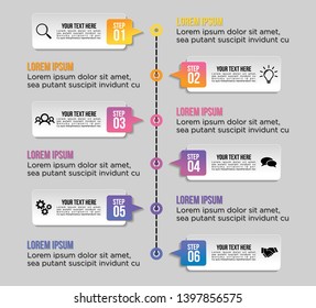 Vector Infographic Design Template with Options Steps. Business Data Visualization Timeline with Marketing Icons most useful can be used for presentation, diagrams, annual reports, workflow layout