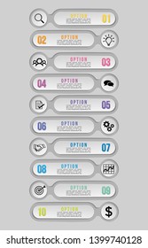 Vector Infographic Design Template with Options Steps and Marketing Icons can be used for info graph, presentations, process, diagrams, annual reports, workflow layout
