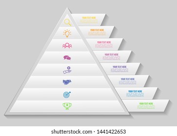 Vector Infographic Design Template with Options Steps and Marketing Icons. Business Data Visualization can be used for info graph, presentations, process, diagrams, annual reports, workflow layout