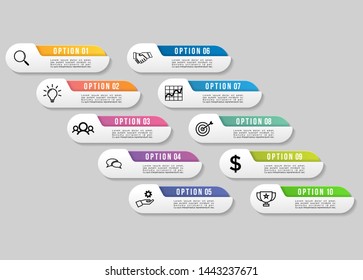 Vector Infographic Design Template with Options Steps and Marketing Icons. Business Data Visualization can be used for info graph, presentations, process, diagrams, annual reports, workflow layout