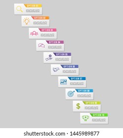 Vector Infographic Design Template with Options Steps and Marketing Icons. Business Data Visualization can be used for info graph, presentations, process, diagrams, annual reports, workflow layout