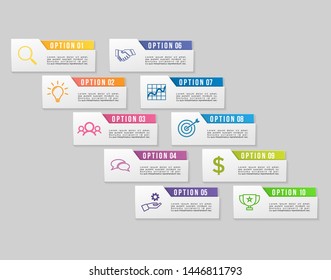 Vector Infographic Design Template with Options Steps and Marketing Icons. Business Data Visualization can be used for info graph, presentations, process, diagrams, annual reports, workflow layout