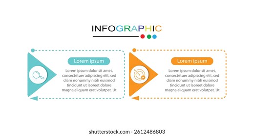 vector infographic design template whit 2 option vector illustration