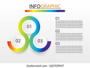 vector infographic design with three circle options,3 steps