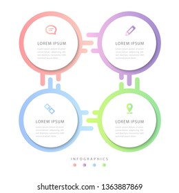 Vector infographic design UI template colorful gradient labels and icons. Ideal for business concept presentation banner workflow layout and process diagram.