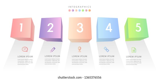 Vector infographic design UI template colorful gradient labels and icons. Ideal for business concept presentation banner workflow layout and process diagram.