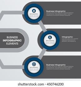 Vector Infographic design white circles with world map on the grey background. Eps 10. Can be used for diagram, banner, number options, workflow layout, step up options or web design.