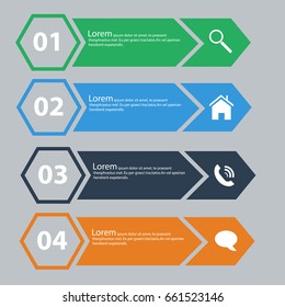 Vector infographic design.Number Options Banner