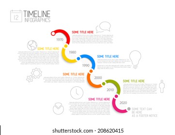 Vector Infographic diagonal timeline report template with icons