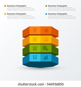 Vector infographic, diagram chart, graph presentation. Business startup concept options, parts, steps, processes. Info graphic text data template.