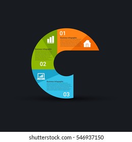Vector infographic, diagram chart, graph presentation. Business startup concept options, parts, steps, processes. Info graphic text data template.