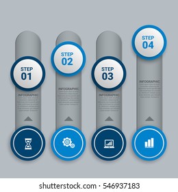 Vector infographic, diagram chart, graph presentation. Business startup concept options, parts, steps, processes. Info graphic text data template.