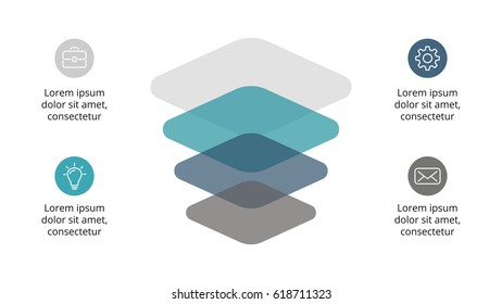 Vector infographic, diagram chart, graph presentation. Business template with options, parts, steps, processes. 16x9 slide. Flat trendy minimal design infographics.