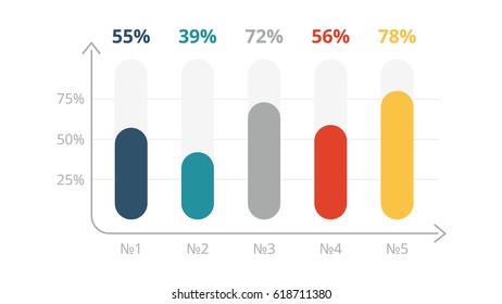 Vector infographic, diagram chart, graph presentation. Business template with options, parts, steps, processes. 16x9 slide. Flat trendy minimal design infographics.