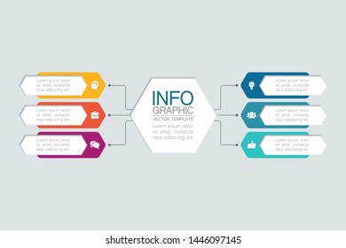 Vector infographic diagram, template for business, presentations, web design,  6 options.