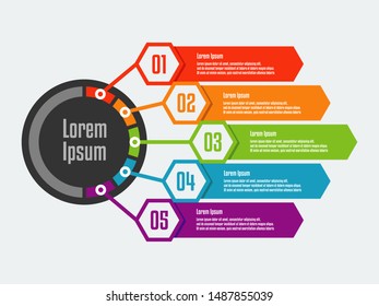 Vector infographic diagram, template for business, presentations, web design, 5 options.