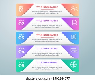 Vector infographic diagram. Template for business, presentations, web with 5 options steps