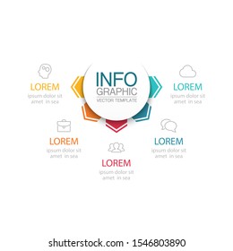 Vector infographic diagram, template for business, presentations, web design, 5 options.