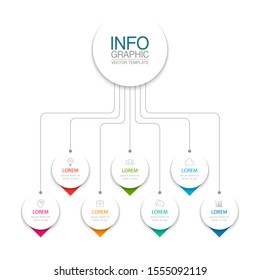Vector infographic diagram, template for business, presentations, web design, 7 options.