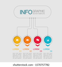  Vector infographic diagram, template for business, presentations, web design, 4 options.