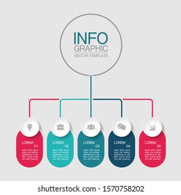  Vector infographic diagram, template for business, presentations, web design, 5 options.