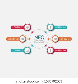 Vector infographic diagram, template for business, presentations, web design, 6 options.