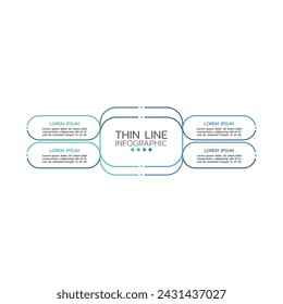 Vector Infographic diagram template made from lines. Business concept with 4 options, steps or processes.