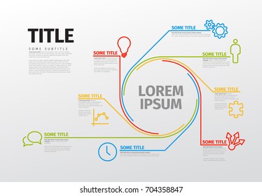 Vector Infographic diagram template made from lines and icons